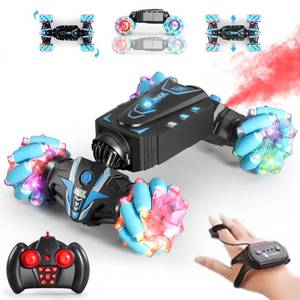 lot 1102 image: VANLINNY Gesture Sensing RC Stunt Car with Light and Music,Drift Hand Controlled Remote Control Twist Cars Toys for 8-12 yr Boys Girls,4WD 2.4GHz Monster Truck 360° FlipsSpray,Xmas Gift for Kids. - Retail $37