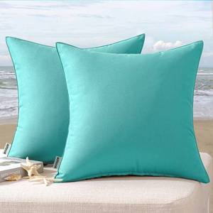 lot 1109 image: MIULEE Decorative Outdoor Waterproof Pillow Covers 16x16 Light Green - Retail $22