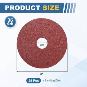 lot 1127 image: Kozelo 2 Pcs Aluminum Oxide Resin Fiber Sanding and Grinding Discs - 7Inch x 78Inch Arbor Hole, 36 Grits Abrasive Disc for Finishing, Polishing on Wood, Fiberglass, Metal, Red - Retail $36