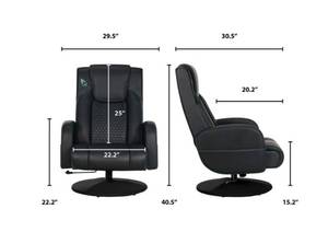 lot 1028 image: DPS Damage Per Second Pedestal Gaming Chair with Recline and Swivel - Retail $0