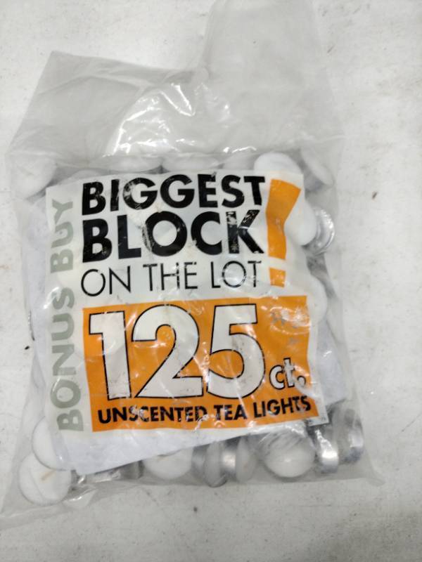 lot 62391 image: 125 Ct. Unscented Tea Lights