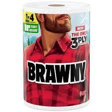 lot 10045 image: Brawny Tear-A-Square Paper Towels, 12 Family Rolls  30 Regular Rolls, 2X More Durable, 3 Sheet Sizes, Strong and absorbent extra-large roll- Retail - $45.99