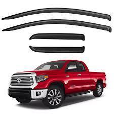 lot 10086 image: ACLONG Smoke Rain Guards for Toyota Tundra Crewmax 2007-2021 Tape-On Side Shatterproof Window Visor, Window Deflectors, Vent Deflectors, 4-Piece Set