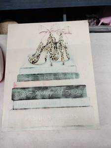 lot 63543 image: Decorative Wall Art with Heels and Books