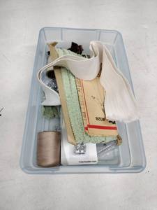 lot 63549 image: Small tote of Crafting and Sewing Supplies