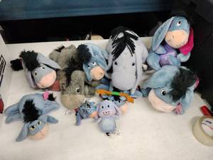 lot 63567 image: Lot of Disney Whinnie the Pooh Eeyore Plushies and Figures