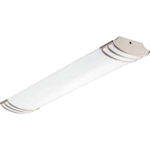 lot 63598 image: Lithonia Lighting 10813 2 Light 48  Energy Star Flush Mount Ceiling Fixture - Nickel