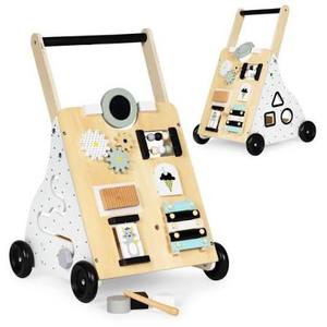 lot 63502 image: Wooden walker pusher educational stroller for children
