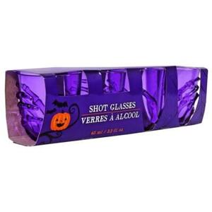 lot 63559 image: Halloween Skeleton Hand Purple Shot Glasses - 2 Packs of 4