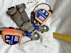 lot 36768 image: 3M DBI - SALA Nano-Lok Edge Twin - Leg Retracting Lifeline (SRL) System With connecting Webbing & Hardware.