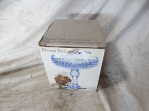 lot 37117 image: Diamond Point Blue Glass