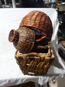 lot 37041 image: Lot of Misc. Whickered Baskets