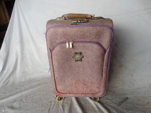 lot 37013 image: Vintage Pink Floral Suitcase