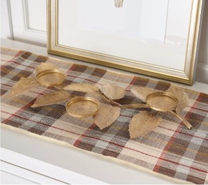 lot 1009 image: $49 20 Metal Leaf Candle Display by Valerie