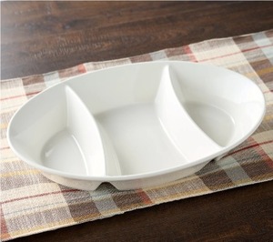 lot 1050 image: Home Reflections White Porcelain Triple Divided Serving Platter