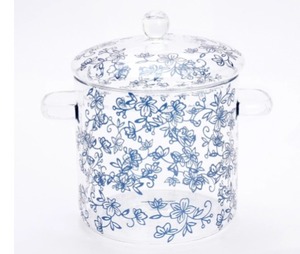 lot 1052 image: Temp-tations 2.6-qt Borosilicate Glass Soup Pot