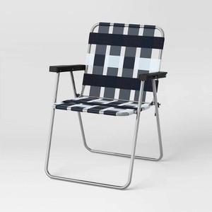 lot 1062 image: Webstrap Folding Patio Chair Gray - Room Essentials 
