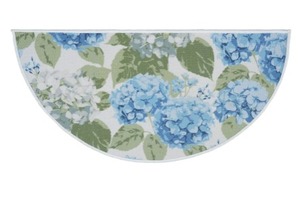 lot 1065 image: Temp-tations 36x18 Half Round Kitchen Mat, Hydrangea