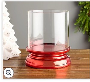 lot 1079 image: HomeWorx by Slatkin  Co. Red Everyday Candle Hurricane