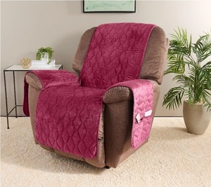 lot 1095 image: Home Reflections Micromink Pin-Sonic Recliner Cover, TAN