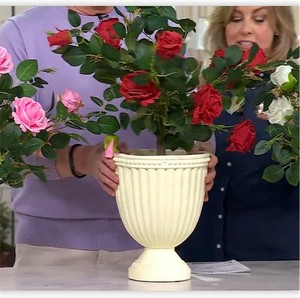 lot 1105 image: Wicker Park 27 Indoor Outdoor Faux Rose Bush with Pot