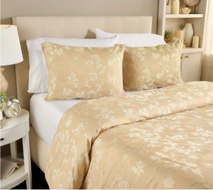 lot 1129 image: $60 Northern Nights Floral Jacquard Comforter & Sham Set - King, GREY