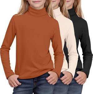 lot 1188 image: 3-Pack Girls Turtleneck Shirts - Long Sleeve Tops, 2-3 yrs, Warm