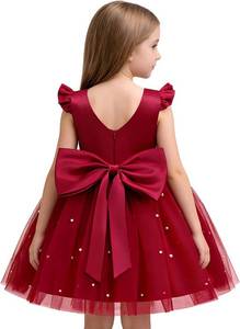 lot 1192 image: Size youth 7 Flower Girl Dress Bowknot Pageant Wedding Party Gown