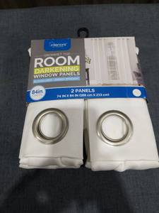 lot 1292 image: Interiors by Design Grommet Top Room Darkening Window Panels 74 x 84 in 2-Pack