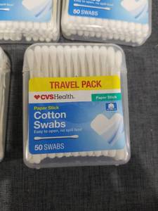 lot 1323 image: (14) CVS Health Paper Stick Cotton Swabs Travel Pack 50 Count
