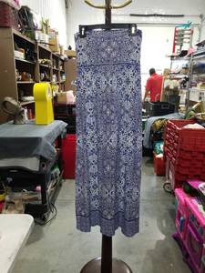 lot 1364 image: Cynthia Rowley Blue White Patterned Maxi Skirt Size L