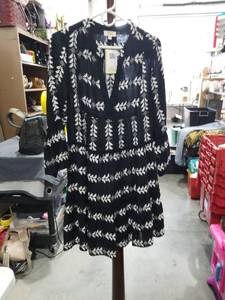 lot 1365 image: Elam Womens Dress XS Black White Geometric Pattern