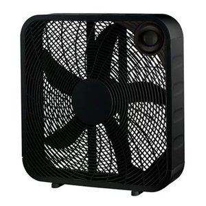 lot 1382 image: HomePointe 20  Indoor Sleek Plastic Box Fan with 3 Speed Settings  Black