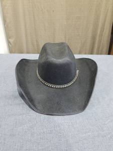 lot 1387 image: Cowboy Hat Black with Braided Band