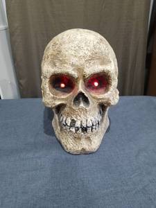 lot 1388 image: Home Accents 14 in LED Screaming Skull Motion Activated