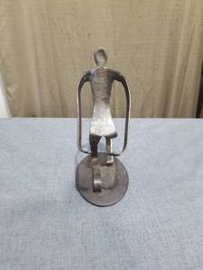 lot 1396 image: Metal Figurative Sculpture with Curved Wire Base