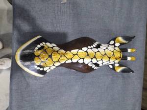 lot 1415 image: African Wooden Tribal Giraffe Mask  Wall Plaque Hanging Home Decor Accent Unique Sculpture Decoration