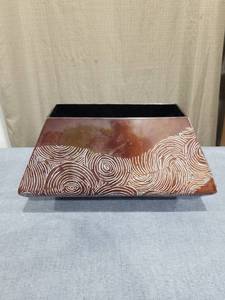 lot 1423 image: Decorative Box with Concentric Circle Pattern and Black Interior