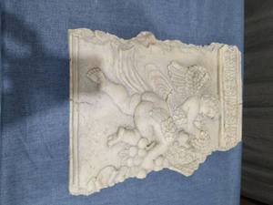 lot 1436 image: Architectural Fragment with Cherub and Fruit Motif