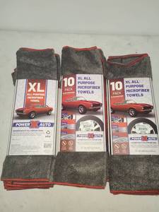 Power X Auto XL All Purpose Microfiber Towels 10 Pack Lot of 3
