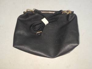 lot 31 image: Black Shoulder Bag with Adjustable Strap and Gold-Tone Hardware
