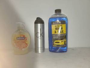 lot 48 image: 3-Piece Lot Softsoap Hand Soap, Calvin Klein One Body Spray, Drivers Choice Wash & Wax