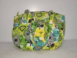 lot 50 image: Printed Fabric Tote Bag with Leaf and Floral Pattern