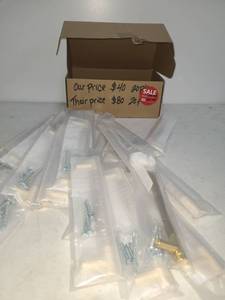 lot 60 image: Shelf Bracket Hardware Assortment with Screws and Anchors 20 pieces DRAWER PULLS