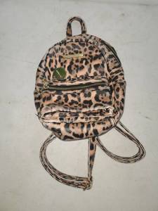 lot 70 image: Leopard Print Backpack with Gold Hardware and Shoulder Straps