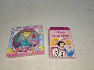 lot 77 image: Hasbro Mini Lalaloopsy Doll Playset and Disney Princess Addition Learning Game Cards