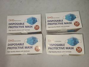lot 86 image: DHG Professional Disposable Protective Mask 50 Count 4 Boxes 200 Masks Total
