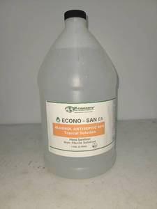 lot 98 image: Economy Econo-San EA Alcohol Antiseptic 80% Topical Solution Hand Sanitizer 1 Gallon