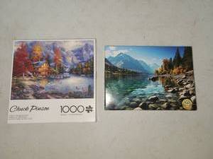 lot 105 image: Cobble Puzzles 1000 Piece Jigsaw Puzzle Lot of 2