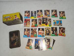 WWE Heritage Wrestling Card Collection with Tin can